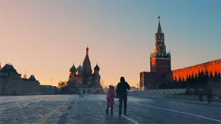 [4K] Walking Moscow. To the Sun. Moscow Kremlin at Sunrise. Mar 24, 2021