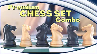 House of Staunton - Premium Chess Set Combo - Plastic Pieces | Tournament Board | Deluxe Chess Bag
