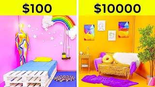ROOM MAKEOVER CHALLENGE || We Built Our Dream House! Genius DIY Ideas and Crafts by 123 GO!