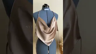 DIY satin cowl neck top- full sewing tutorial on YT page! DIY FASHION. How to sew #sewing #diy #sew