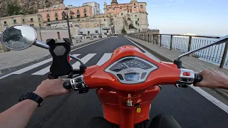 Amalfi to Ravello riding Vespa POV (Amalfi coast Italy)