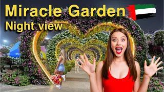 Miracle Garden Amazing Night View | Dubai [4K] Miracle Garden 2024 | Dubai Walk Tour