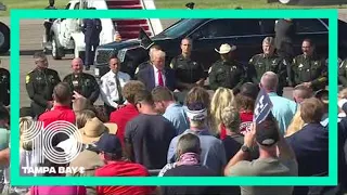 Air Force One, President Trump land at Tampa International Airport