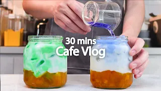 🍹카페 브이로그 30분 모아보기✨30mins Cafe Vlog/카페브이로그/Cafe Vlog/ASMR/Tasty Coffee#137