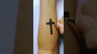 How To Make Tattoo Logo Cross On Arm #tattoos