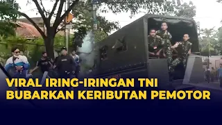 Viral Video Iring-Iringan Pasukan TNI Bubarkan Keributan Pemotor di Cianjur