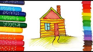 Як намаляваць ДОМ, для дзяцей.як намалювати будинок, для дітей.