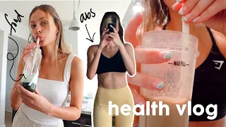 HEALTH VLOG | everything i ate, full ab workout, meal prep, & gymshark haul