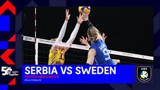 Serbia vs. Sweden I Match Highlights 1/8 Finals I CEV EuroVolley 2023 Women