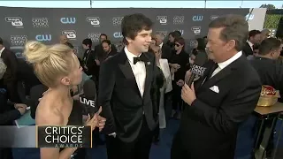 Freddie Highmore Critics Choice Awards Blue Carpet 2018