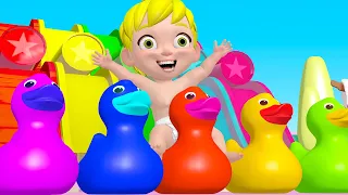 LEARN COLOR WITH MAGIC SLIDE BRIDGE | Little Angel Kids Cartoons and Nursery Rhymes