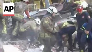 One dead, eight injured after building collapses in Istanbul