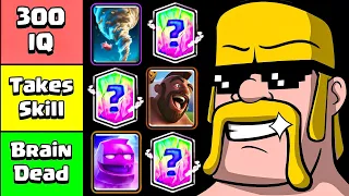 CLASH ROYALE CARDS SKILL TIER LIST!!!!!!