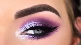 Huda Beauty Mercury Retrograde Palette | Purple Glitter Eye Makeup Tutorial