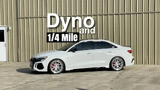 2023 Audi RS3 8Y dyno and 1/4 mile after bolt ons