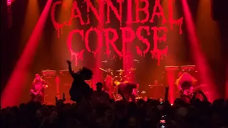 Cannibal Corpse live - (1st 2 songs) Scourge Of Iron + Blood Blind - Worcester Palladium - 9/29/23