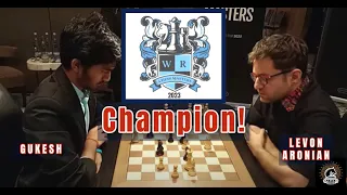 The Champion | Gukesh vs Levon Aronian | WR Chess Masters 2023