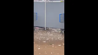 Hail comes through Walmart roof during huge storm in Rice Lake, Wisconsin