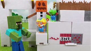 마인크래프트 좀비의 분노! 레드스톤을 찾아라 ❤ 뽀로로 장난감 애니 ❤ Pororo Toy Video | 토이컴 Toycom