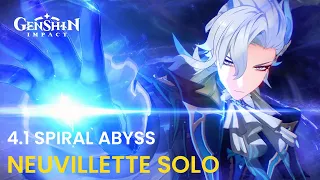 Neuvillette Solo 4.1 Spiral Abyss Floor 12 | Genshin Impact