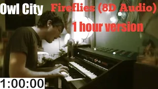 Owl City - Fireflies with lyrics (1 hour version) [8D Audio]