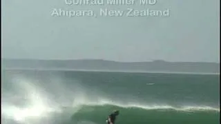 Dr. Conrad Miller Surfing Ahipara, New Zealand