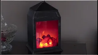 LED Simulated Wood Burning Fireplace Lantern