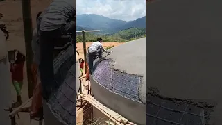 Rebar arrangements and dome plastering for Ferrocement water tank