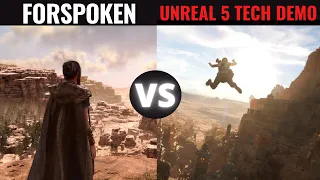 Forspoken vs Unreal Engine 5 tech demo | Side by Side
