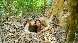 Girl Live Off Grid, Built The Most Secret Underground Home Shelter 2024