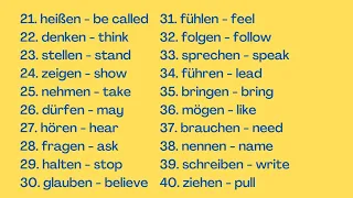 50 most common German verbs • Deutsch lernen • Verbs