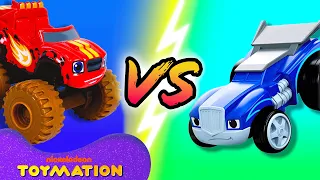 Mud Racing Blaze vs. Race Car Crusher! #9 | Blaze and the Monster Machines Toys | Toymation