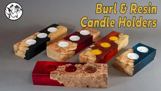 Woodworking: Burl & Resin Candle Holder (For Sale)
