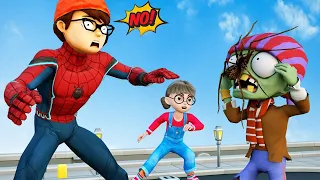 Nick Spider-Man fights Zombie Hulk to rescue Tani | Scary Teacher 3D Animation