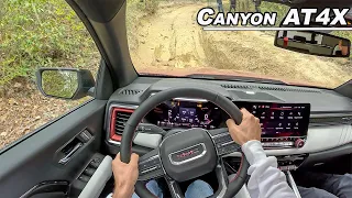 2023 GMC Canyon AT4X - Driving in Mud, Dirt, Road, and Rain (POV Binaural Audio)