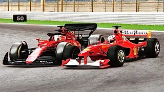 Ferrari F1 2022 F1-75 vs Ferrari F1 2000 Micheal Schumacher at Bahrein GP