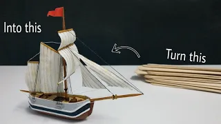 How To Make a miniature Ship from popsicle stick