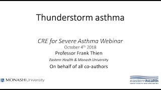 Frank Thien "Thunderstorm Asthma Update"