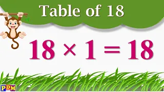 Table of 18 | Table of Eighteen | Learn Multiplication Table of 18 x 1 = 18 Times Tables Practice,