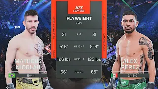 Matheus Nicolau Vs. Alex Perez : EA Sports UFC 5 Simulations : UFC 5 (PS5)