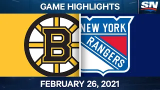 NHL Game Highlights | Bruins vs. Rangers – Feb. 26, 2021