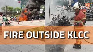 Nine motorcycles, four electric scooters destroyed in fire outside KLCC