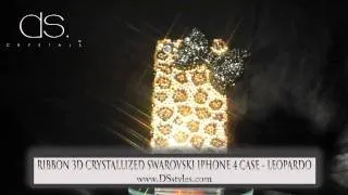 Ribbon 3D Crystallized Swarovski iPhone 4 Case - Leopardo  from dsstyles.com