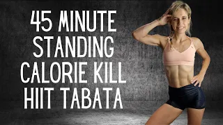 45 MINUTE TABATA HIIT CARDIO WORKOUT - AT HOME - ALL STANDING - CALORIE KILLER - NO REPEATS