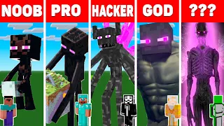 MINECRAFT NOOB vs PRO vs HACKER vs GOD Minecraft Pixel art: Enderman / Animation