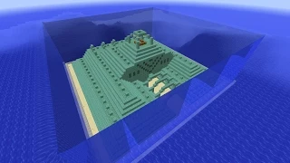 Minecraft Ocean Monument, Part 20: Draining the water from above, time-lapse