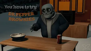 Sans makes Dr. Pepper brownies