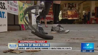 Former Marine is running 31 marathons in 31 days on prosthetic legs