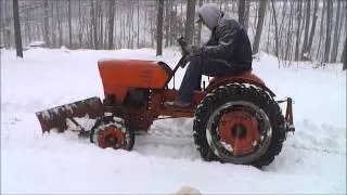 Power King Tractor does White Christmas snow plow