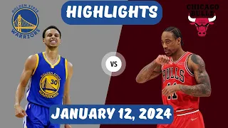 Golden State Warriors vs Chicago Bulls (January 12, 2024) Full Game Highlights